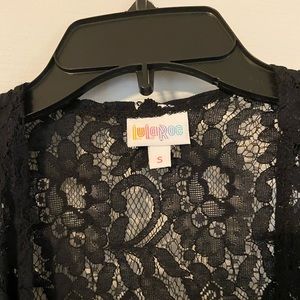 LulaRoe black lace duster small